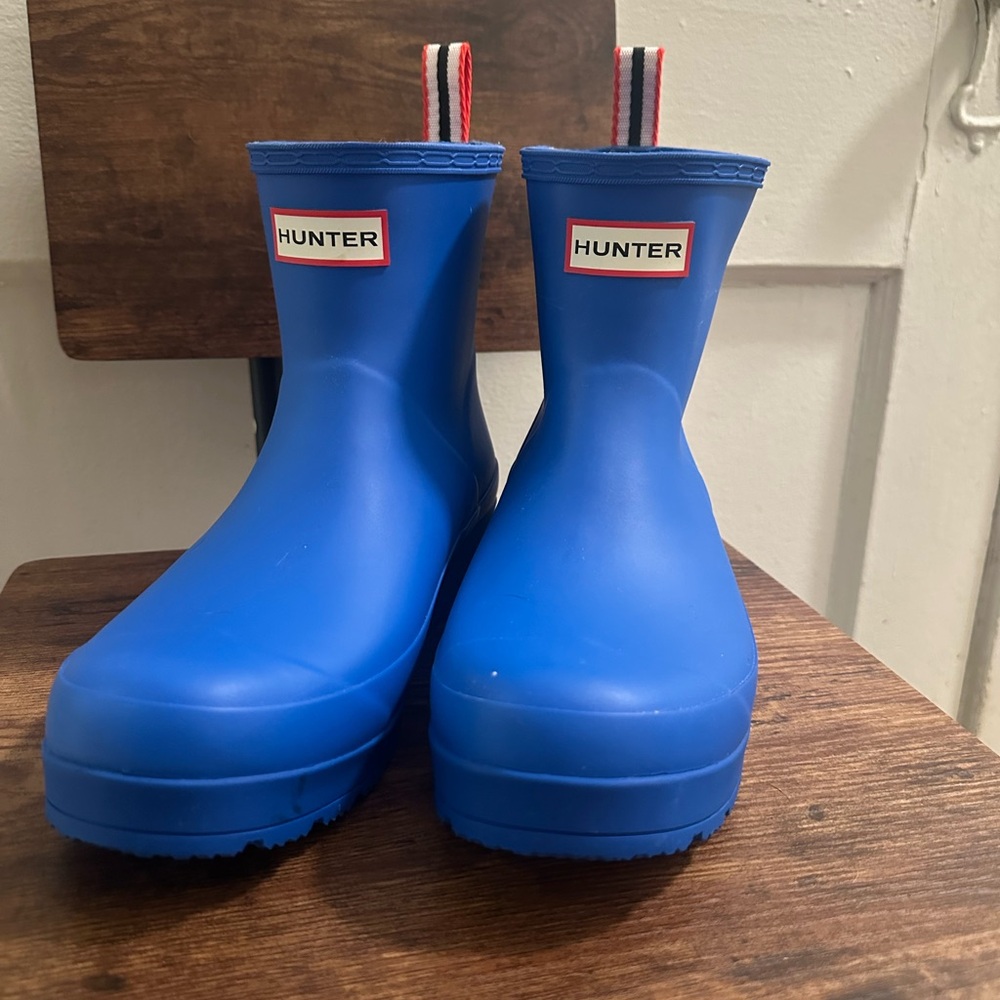 Hunter Blue Ankle Rain Boots